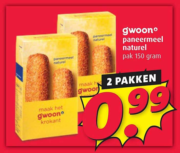 gwoon paneermeel natuur 2 pakken