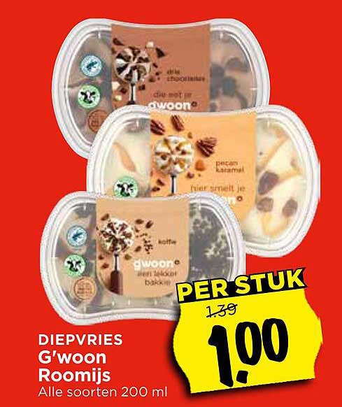 G'woon Roomijs Alle soorten 200 ml