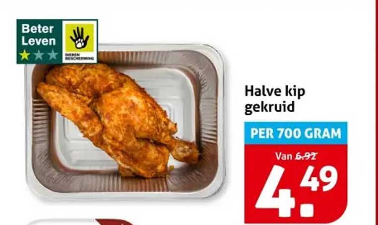 Halve kip gekruid