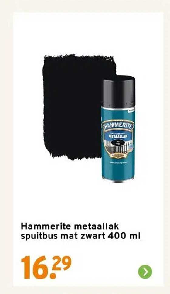 Hammerite metaallak spuitbus mat zwart 400 ml