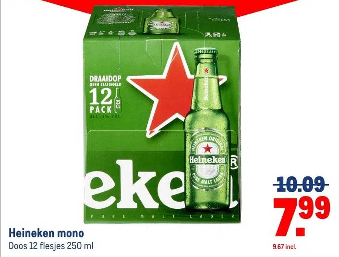Heineken mono Doos 12 flesjes 250 ml
