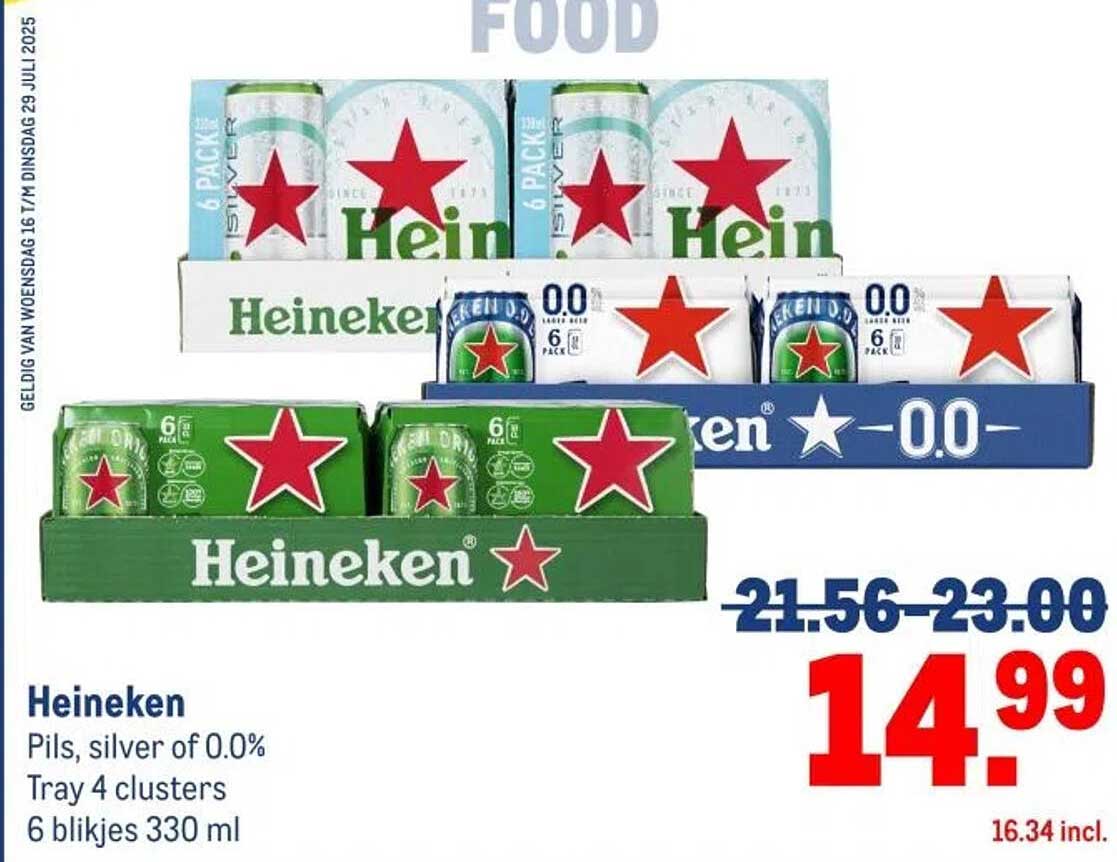 Heineken Pils, silver of 0.0%