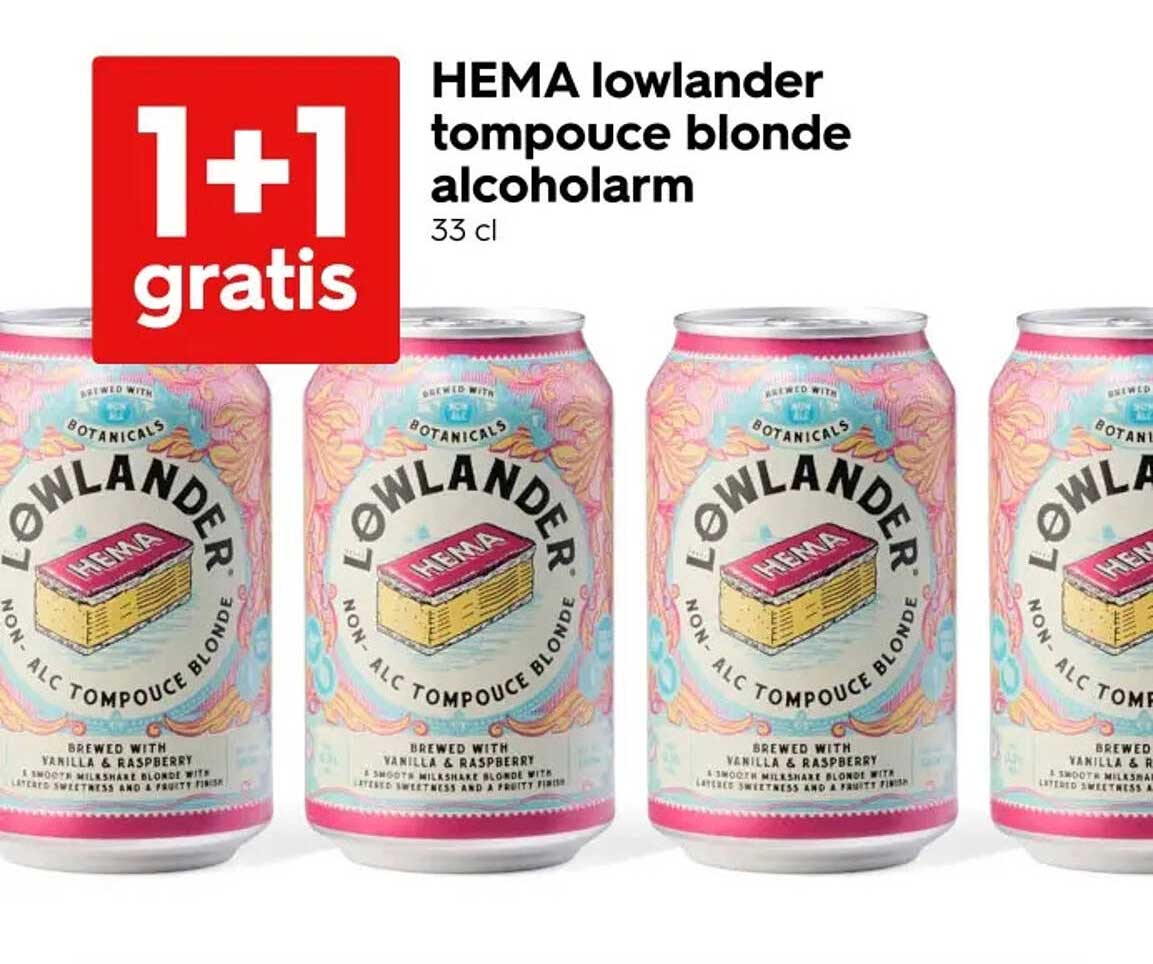 HEMA lowlander tompouce blonde alcoholarm