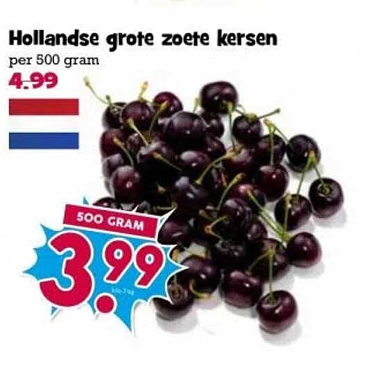 Hollandse grote zoete kersen per 500 gram
