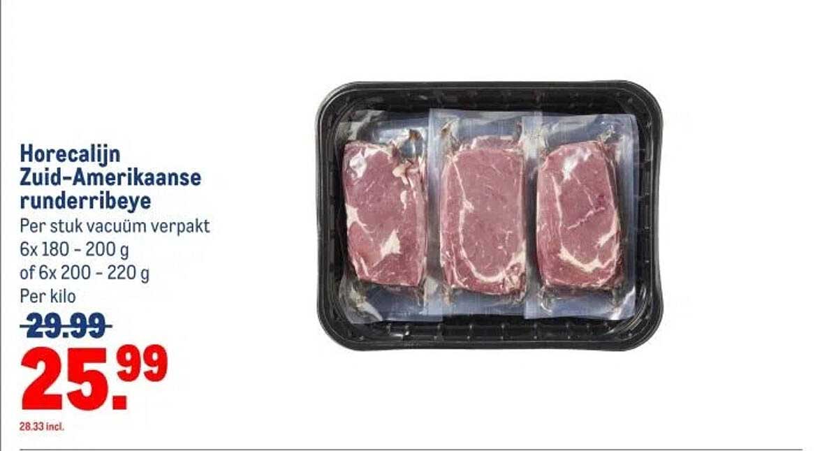 Horecalijn Zuid-Amerikaanse runderribeye