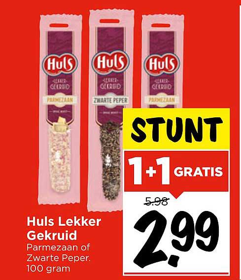 Huls Lekker Gekruid Parmezaan of Zwarte Peper 100 gram