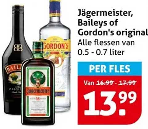 Jägermeister, Baileys of Gordon's original