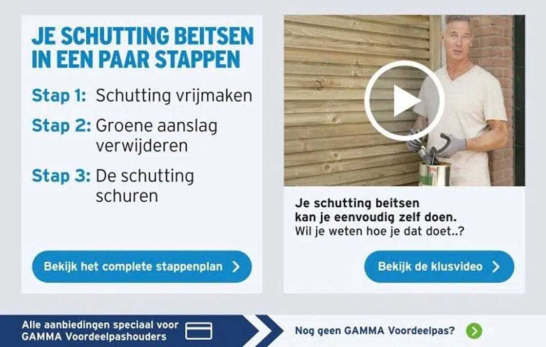 JE SCHUTTING BEITSEN IN EEN PAAR STAPPEN