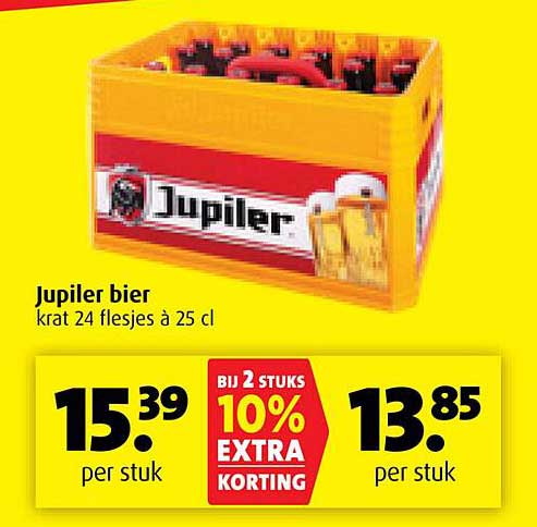 Jupiler bier krat 24 flesjes à 25 cl