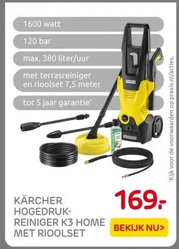 KÄRCHER HOGEDRUK-REINIGER K3 HOME MET RIOOLSET
