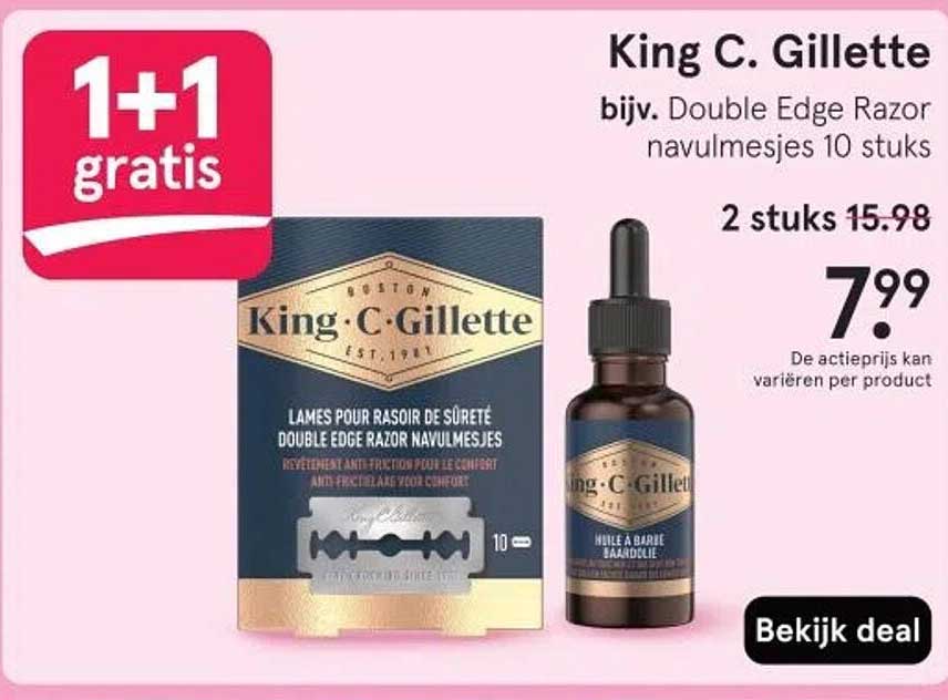 King C. Gillette bijv. Double Edge Razor navulmesjes 10 stuks