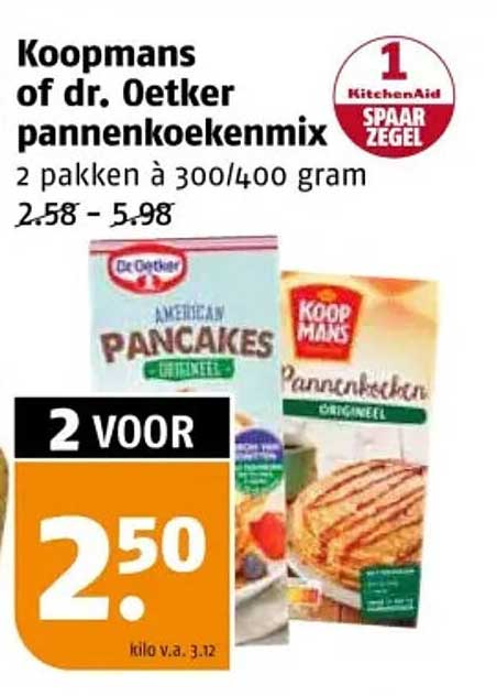 Koopmans of dr. Oetker pannenkoekenmix
