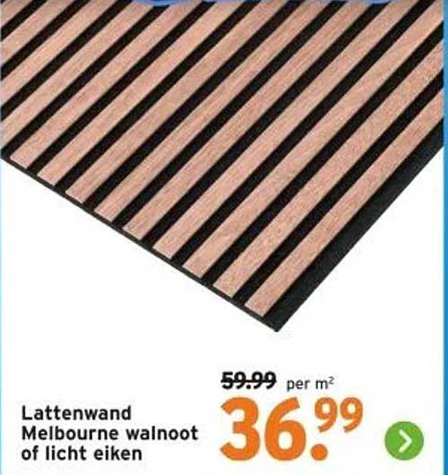 Lattenwand Melbourne walnoot of licht eiken