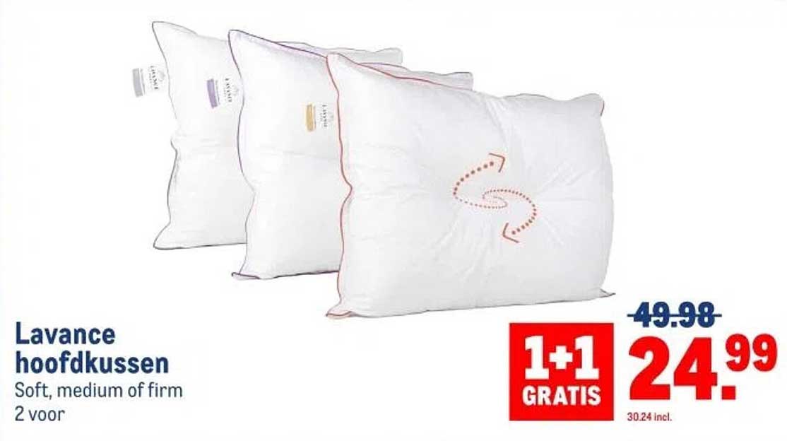 Lavance hoofdkussen Soft, medium of firm 2 voor