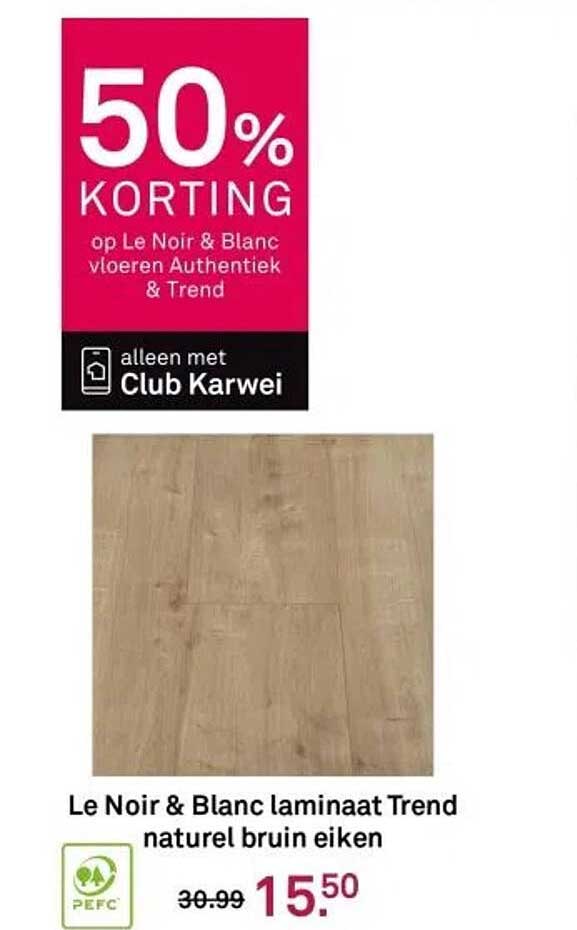 Le Noir & Blanc laminaat Trend naturel bruin eiken