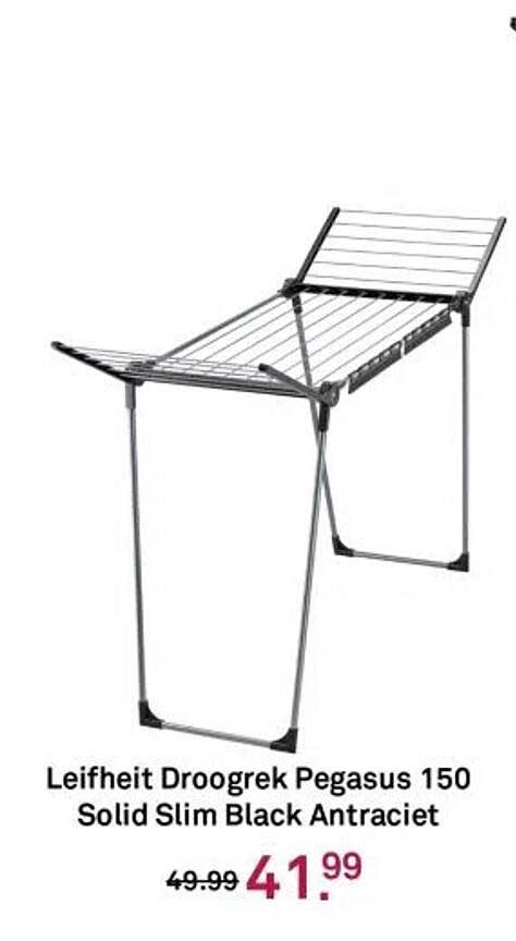 Leifheit Droogrek Pegasus 150 Solid Slim Black Antraciet