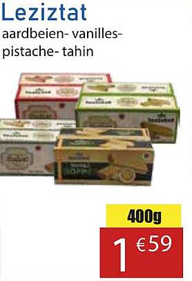 Lezizat aardbeien- vanilles- pistache- tahin 400g