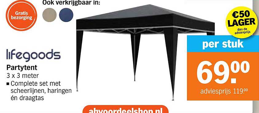 Lifegoods Partytent 3 x 3 meter