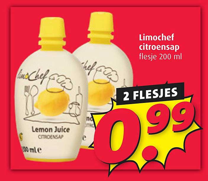 Limochef citroensap flesje 200 ml