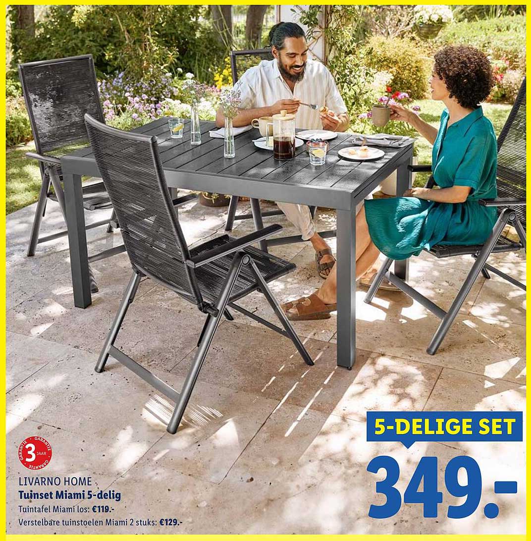 LIVARNO HOME Tuinset Miami 5-delig