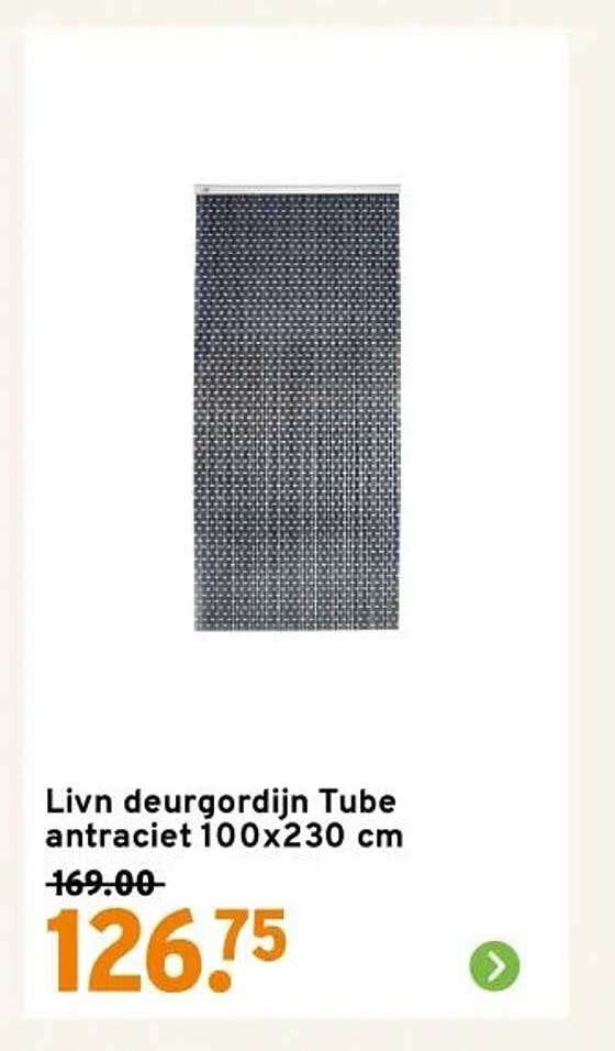 Livn deurgordijn Tube antraciet 100x230 cm