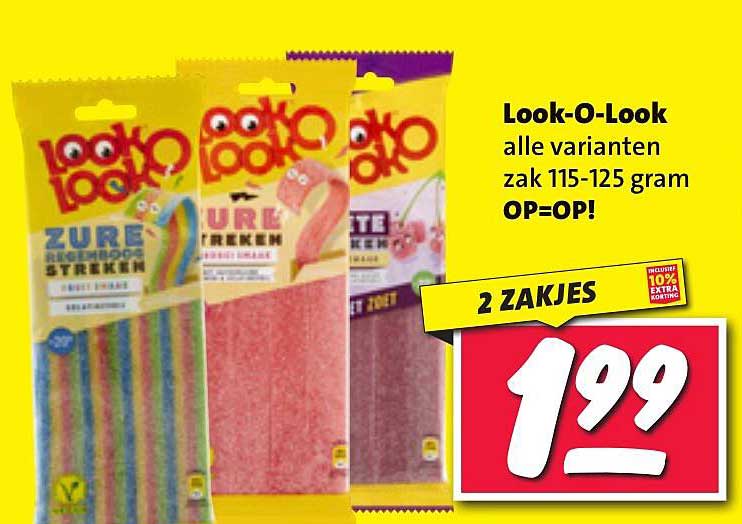 Look-O-Look alle varianten zak 115-125 gram OP=OP!