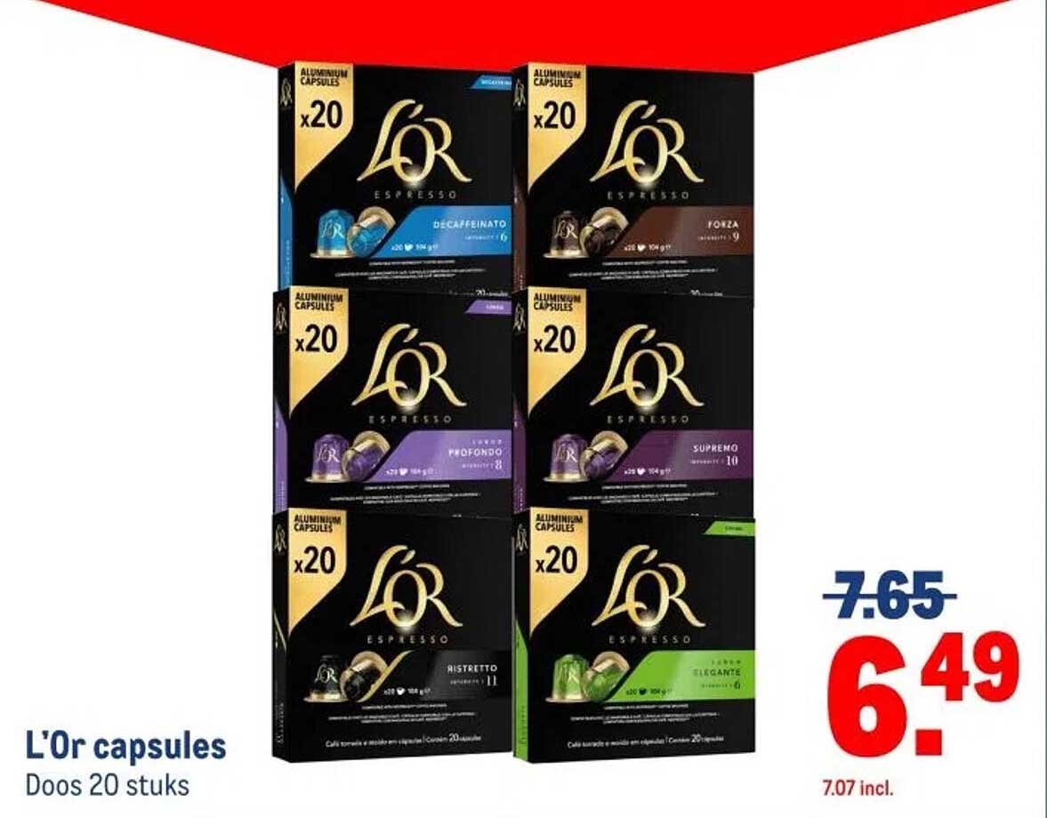 L'Or capsules Doos 20 stuks