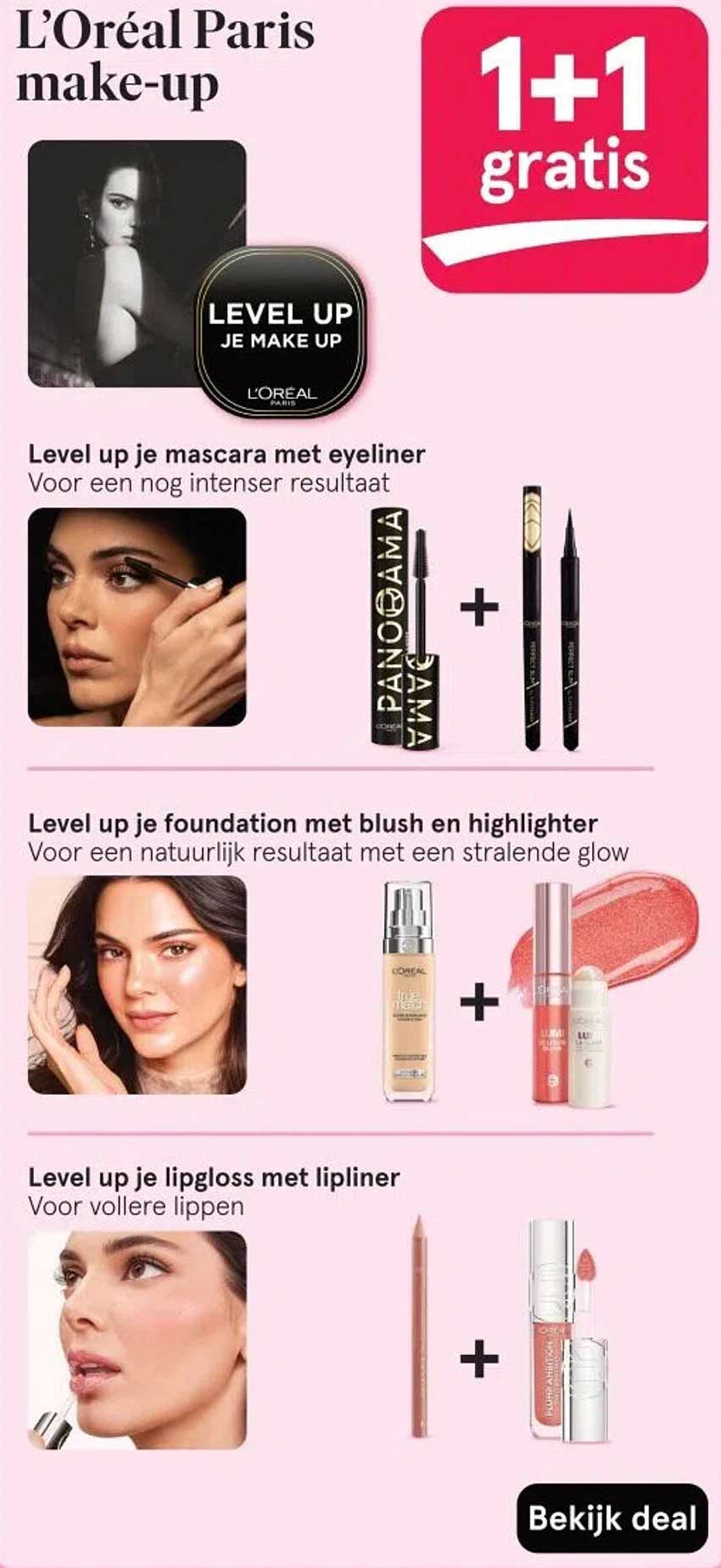 L’Oréal Paris make-up 1+1 gratis