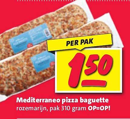 Mediterraneo pizza baguette rozemarijn, pak 310 gram OP=OP!