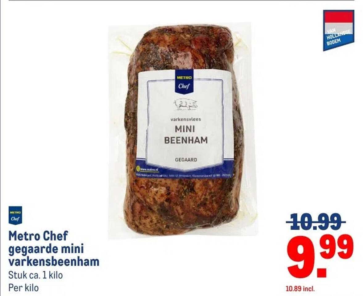 Metro Chef gegaarde mini varkensbeenham