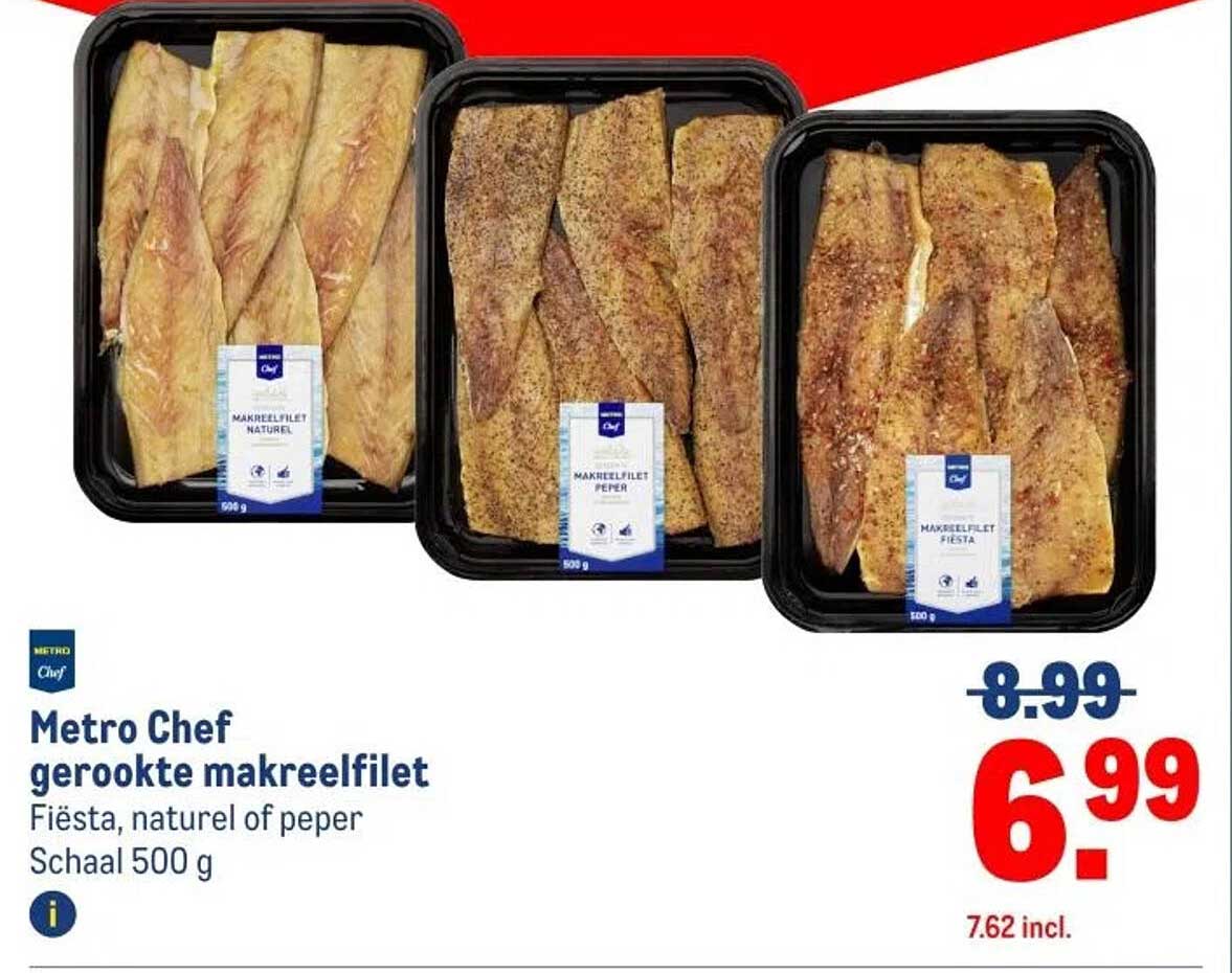 Metro Chef gerookte makreelfilet - Fiesta, naturel of peper