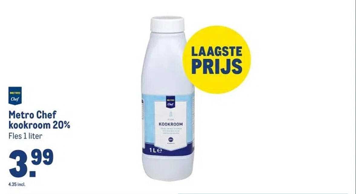 Metro Chef kookroom 20% Fles 1 liter