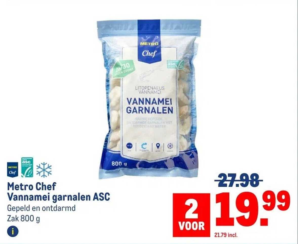 Metro Chef Vannamie garnalen ASC