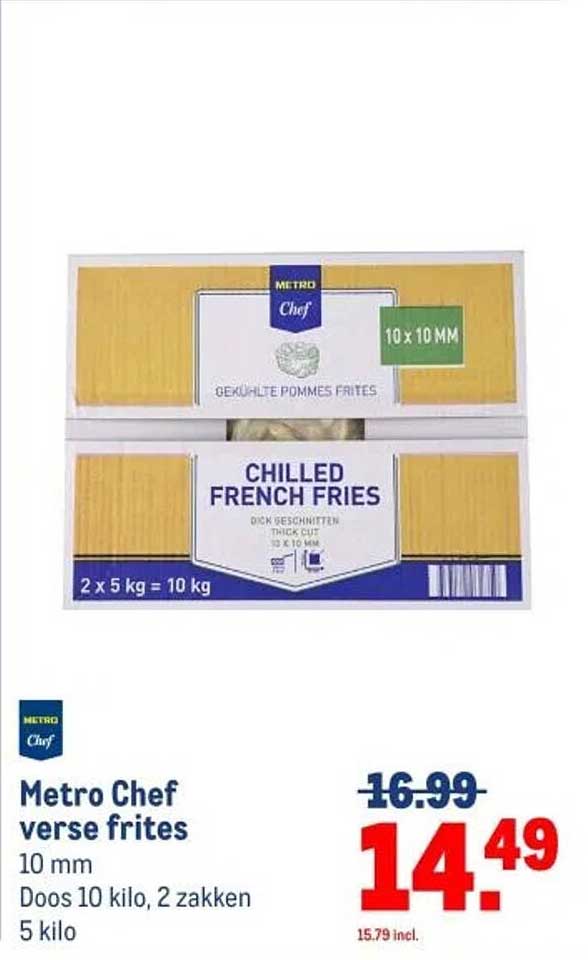Metro Chef verse frites 10 mm