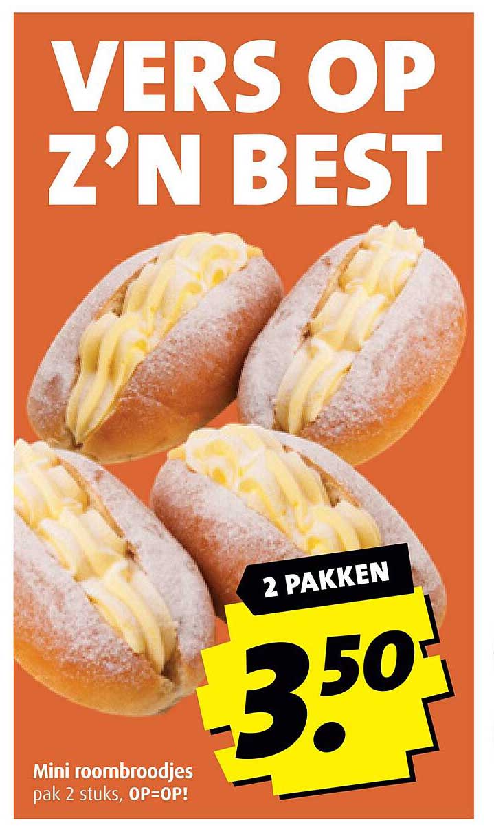 Mini roombroodjes pak 2 stuks, OP=OP!