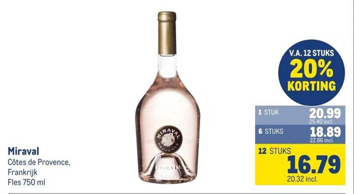 Miraval Côtes de Provence, Frankrijk Fles 750 ml