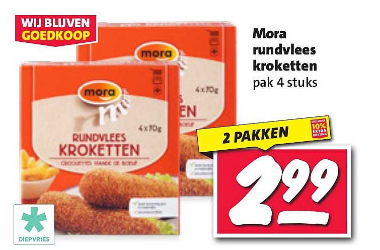 Mora rundvlees kroketten pak 4 stuks