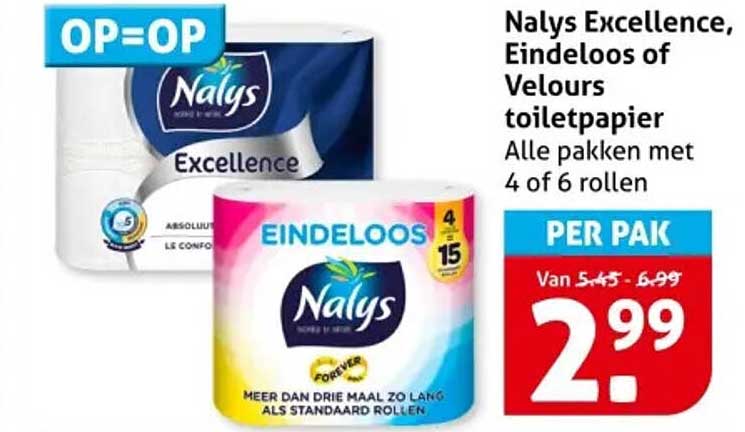 Nalys Excellence, Eindeloos of Velours toiletpapier