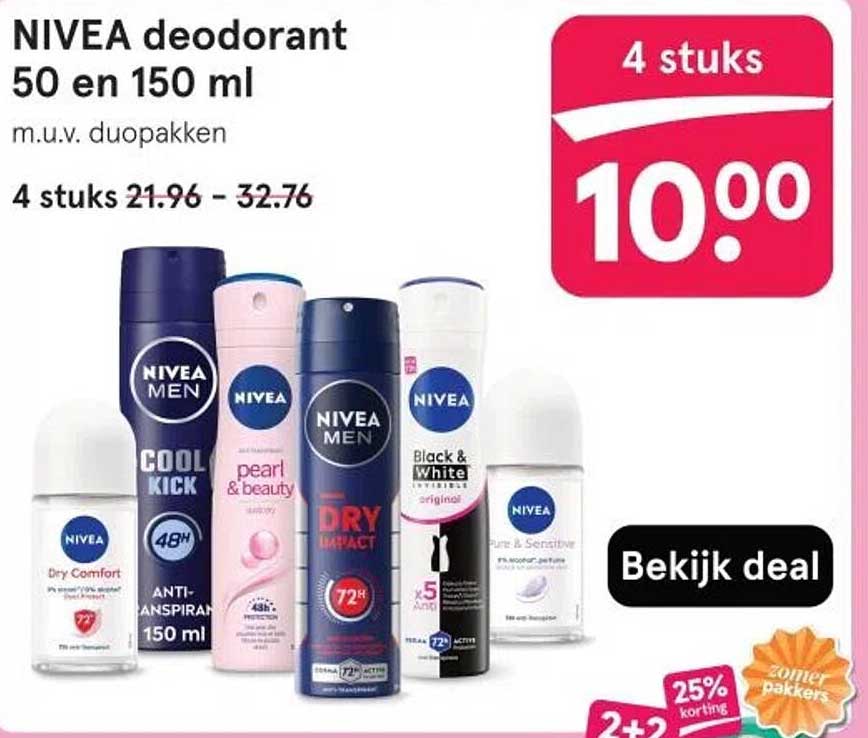 NIVEA deodorant 50 en 150 ml