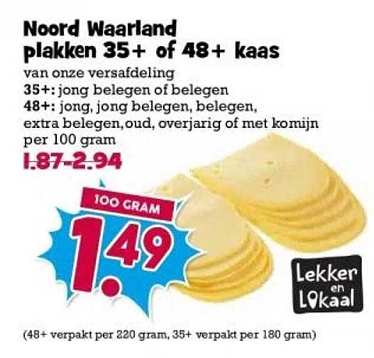 Noord Waarland plakken 35+ of 48+ kaas