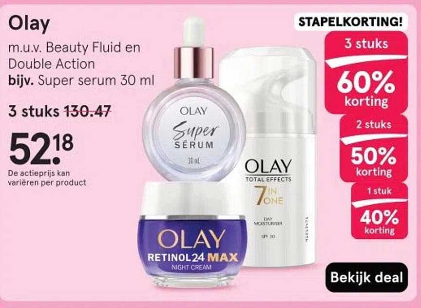 Olay m.u.v. Beauty Fluid en Double Action bijv. Super serum 30 ml
