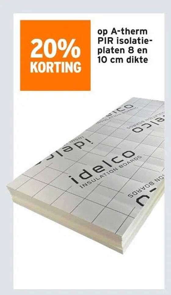 op A-therm PIR isolatieplaten 8 en 10 cm dikte