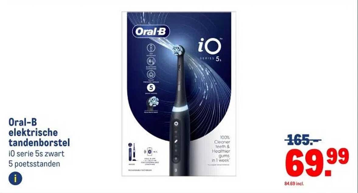 Oral-B elektrische tandenborstel iO serie 5s zwart 5 poetstanden