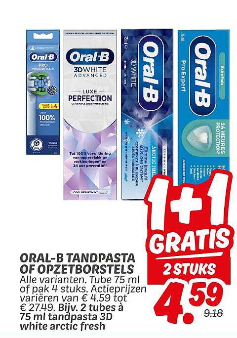 ORAL-B TANDPASTA OF OPZETBORSTELS