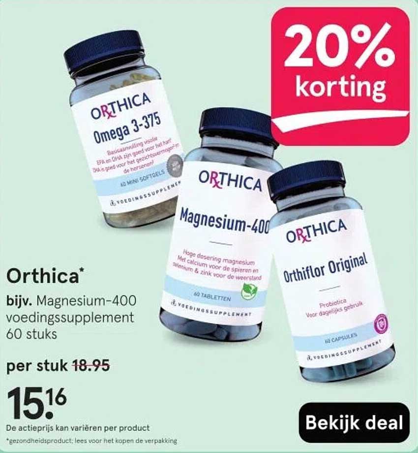 Orthica Magnesium-400 voedingssupplement 60 stuks