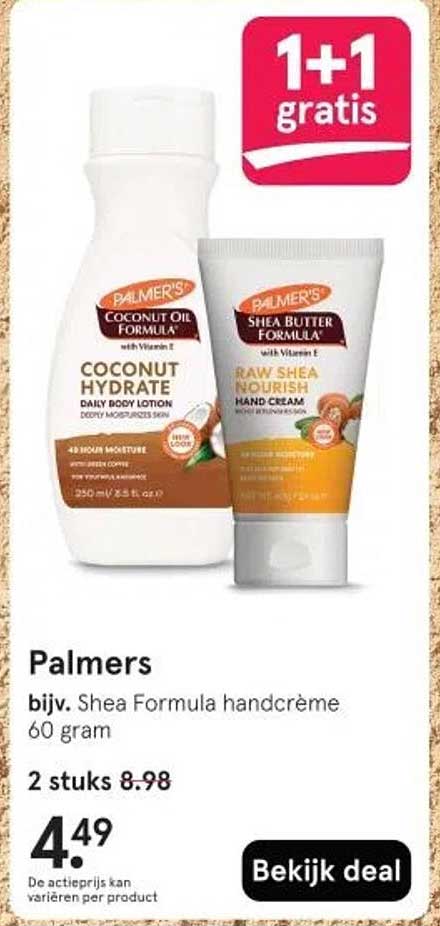 Palmers 1 + 1 gratis