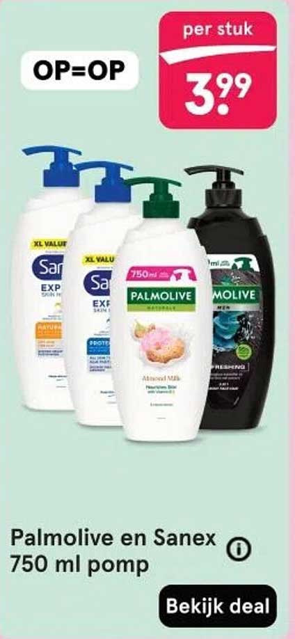 Palmolive en Sanex 750 ml pomp