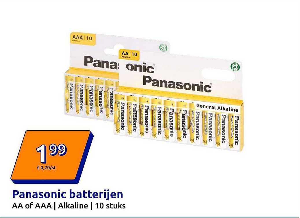 Panasonic batterijen AA of AAA | Alkaline | 10 stuks
