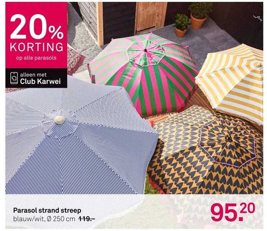 Parasol strand streep
