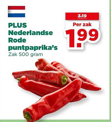 PLUS Nederlandse Rode puntpaprika’s
